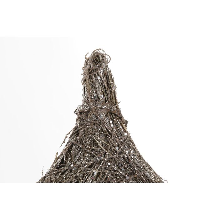DKD Home Decor Árbol de Navidad Alpina con Luces LED de Ratán, Marrón y Dorado, 41 cm Alto, Funciona con Pilas AA 3 DKD Home Decor Árbol de Navidad Alpina con Luces LED de Ratán, Marrón y Dorado, 41 cm Alto, Funciona con Pilas AA 3