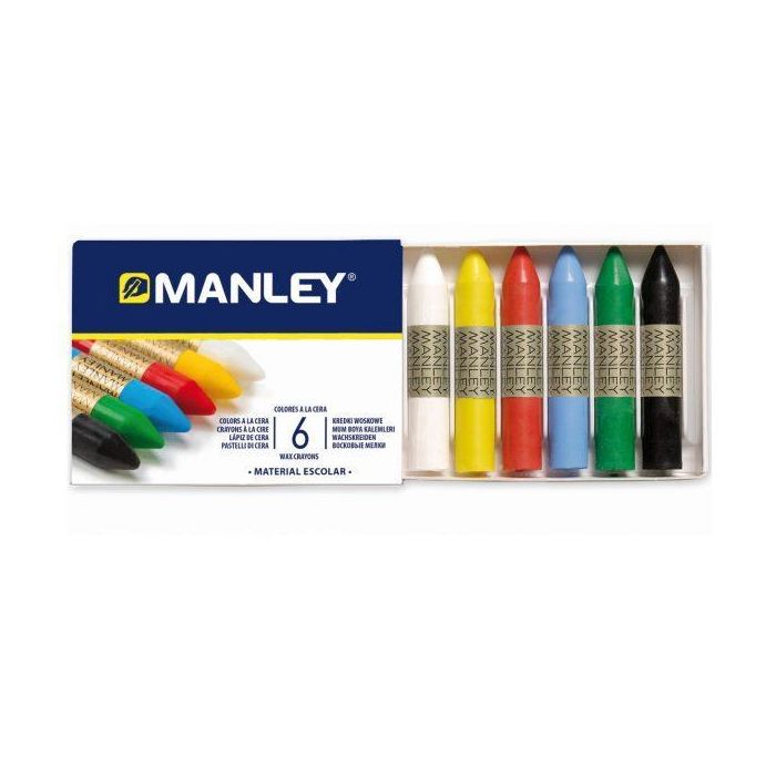 Manley Estuche De 6 Ceras 60 mm Colores Surtidos Manley Estuche De 6 Ceras 60 mm Colores Surtidos