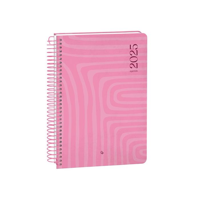 Agenda Espiral Liderpapel Syros A5 2025 Dia Pagina Color Rosa Papel 60 gr 4