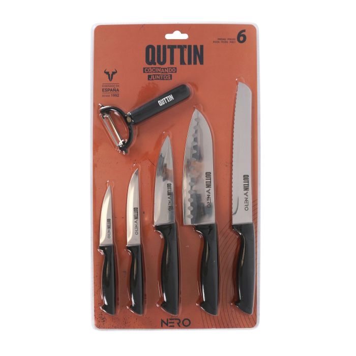 Set de 6 cuchillos y peladores Nero - Quttin (4 Cajas) 1 Set de 6 cuchillos y peladores Nero - Quttin (4 Cajas) 1