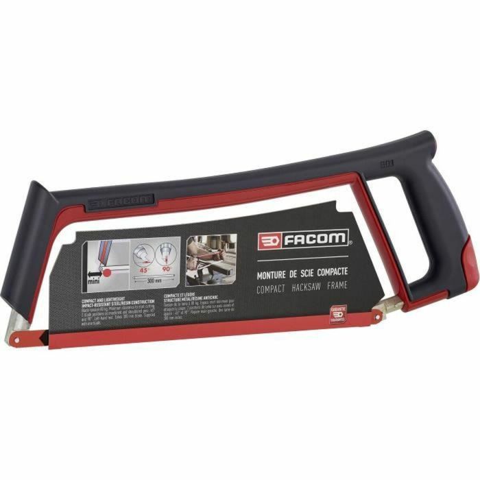 Facom 601PB Sierra para metales, Arco de sierra con tensión de 80kg, 2 posiciones (45°/90°), para hojas de 300mm, ergonómica 0 Facom 601PB Sierra para metales, Arco de sierra con tensión de 80kg, 2 posiciones (45°/90°), para hojas de 300mm, ergonómica 0