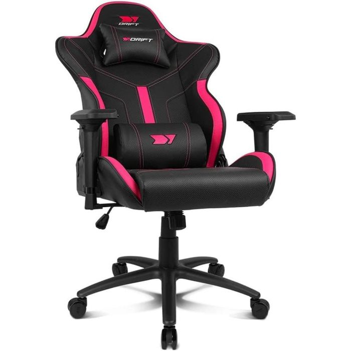 Drift DR350 Silla Gaming Ergonómica Reposabrazos 4D, Respaldo Reclinable 90-135°, Pistón Clase 4, Cojines Lumbar Cervical Negro Rosa 2 Drift DR350 Silla Gaming Ergonómica Reposabrazos 4D, Respaldo Reclinable 90-135°, Pistón Clase 4, Cojines Lumbar Cervical Negro Rosa 2
