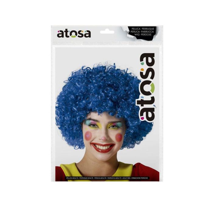 Peluca Rizada Azul Para Payaso O Disfraces Divertidos 60 gramos 1