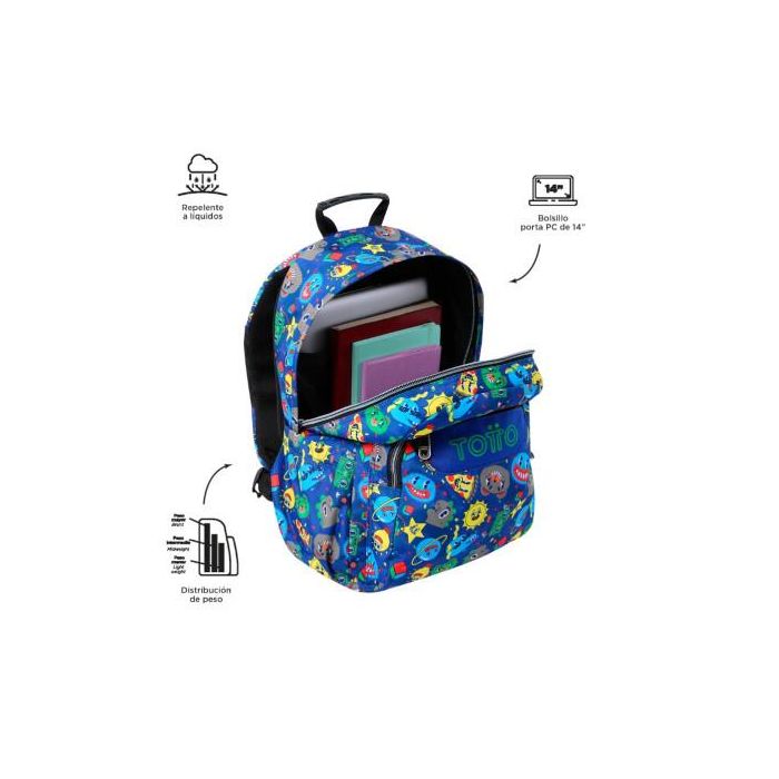 Totto Mochila Acuareles MA04ECO021-2416N-8JZ 20L, convertible en carro, con organizador y compartimento para pc 1 Totto Mochila Acuareles MA04ECO021-2416N-8JZ 20L, convertible en carro, con organizador y compartimento para pc 1