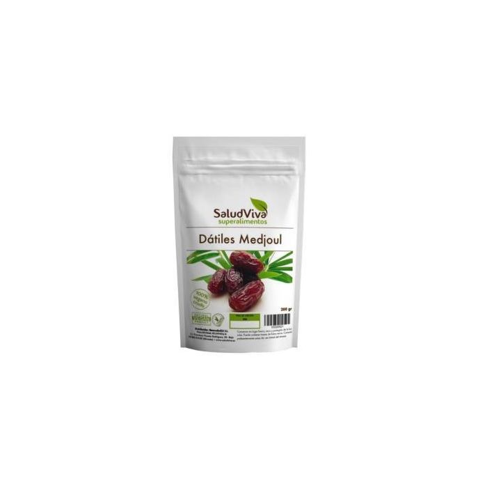 SALUD VIVA Dátil Medjoul 200g Ecológico, Deshidratado, Alto en Fibra, 100% Vegano