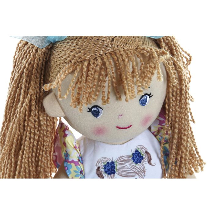 DKD Home Decor Muñeca Niña Flores Multicolor 15 x 50 x 23 cm (4 Unidades) 1