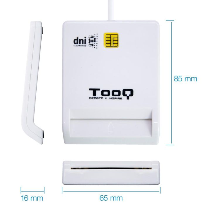 TooQ TQR-210W Lector DNIe y Tarjetas Inteligentes USB 2.0 compatible DNI 4.0 y Cartão Cidadão PC/Mac sin drivers Blanco 1 TooQ TQR-210W Lector DNIe y Tarjetas Inteligentes USB 2.0 compatible DNI 4.0 y Cartão Cidadão PC/Mac sin drivers Blanco 1