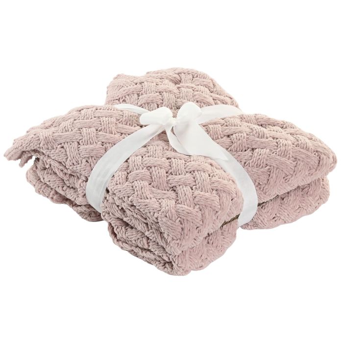 Manta Sofa Urban DKD Home Decor Rosa Palo 170 x 130 cm (2 Unidades) 3