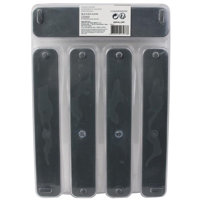 Cook Concept Porta Cubiertos 32,5x23x4,5 cm con 5 Compartimentos para Cajones de Cocina 1 Cook Concept Porta Cubiertos 32,5x23x4,5 cm con 5 Compartimentos para Cajones de Cocina 1