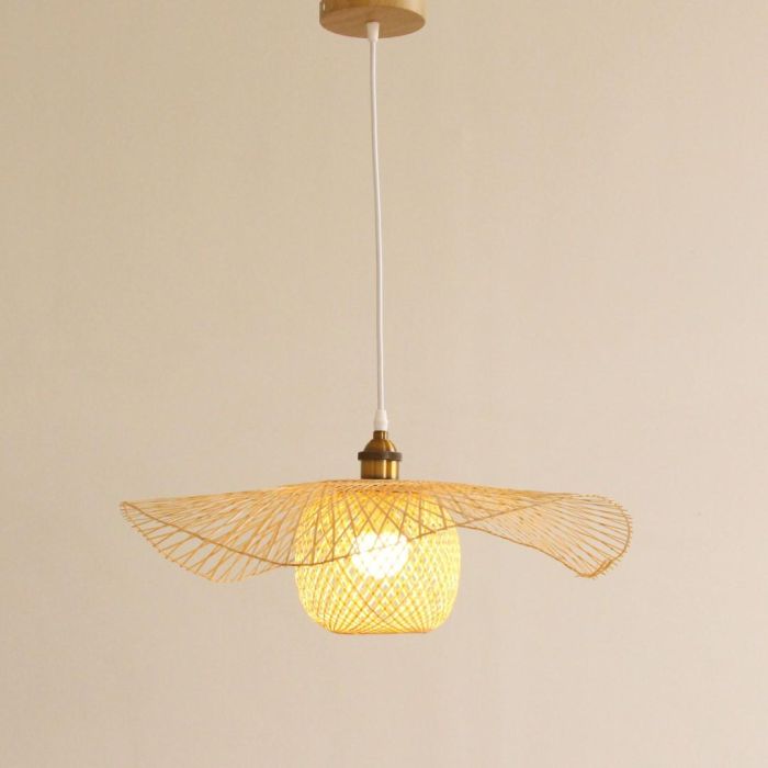 DKD Home Decor Lámpara Techo Balines Pamela Natural Bambú 55 x 55 x 19 cm 1