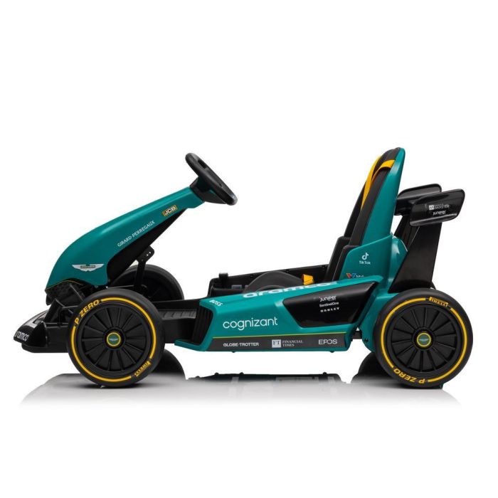 Bizak Aston Martin Kart F1 - Coche eléctrico infantil, licencia oficial, 6+ años, Bluetooth, luces, 12V 2