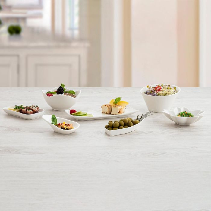 Quid Mini Rectangular Porcelana Select Blanca 20,5x7,5 cm - Juego 6 Piezas, Brillo Excepcional, Apto Lavavajillas y Microondas 1 Quid Mini Rectangular Porcelana Select Blanca 20,5x7,5 cm - Juego 6 Piezas, Brillo Excepcional, Apto Lavavajillas y Microondas 1