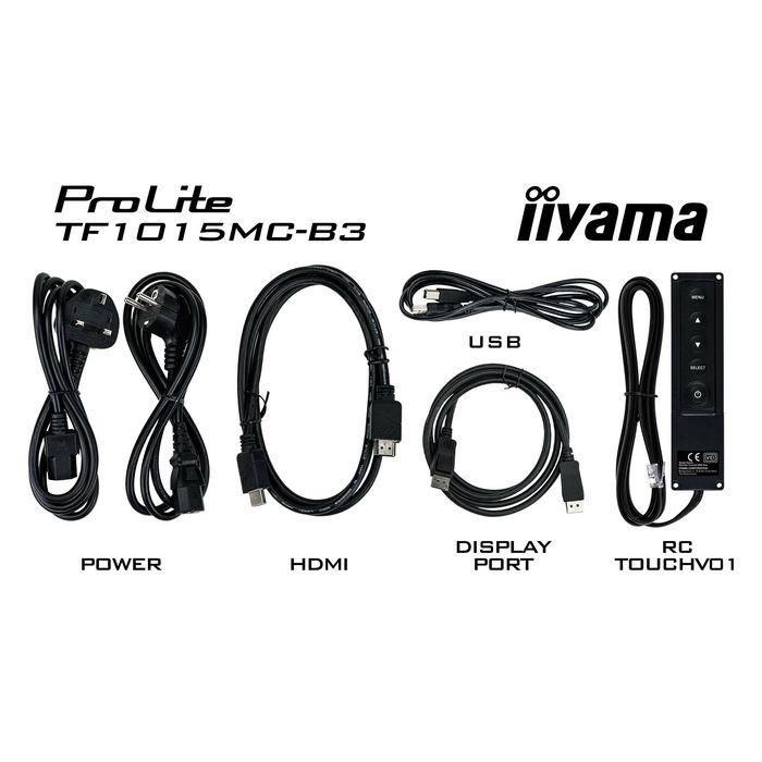 iiyama TF1015MC-B3 Monitor Táctil 10.1" HD (1280x800) IPS Multi-Touch HDMI DP USB Negro 12