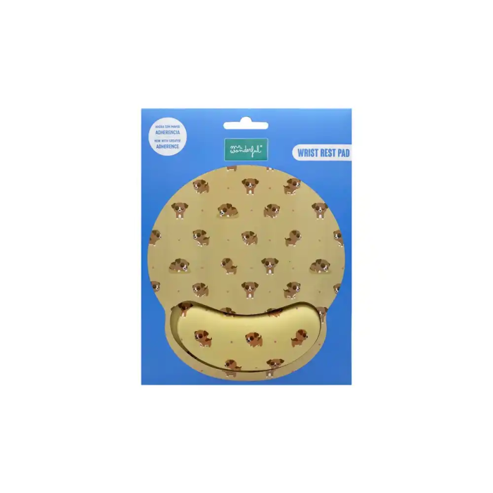 Mr Wonderful Alfombrilla de Ratón Ergonómica con Reposamuñecas de Gel Dog, Tamaño 25 x 23 cm