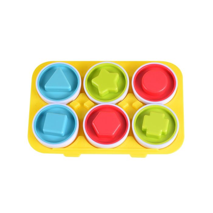 Tachan Pack 6 Huevos Encajables - Juguete Didáctico para Aprender Colores, Formas y Motricidad Fina +6 Meses 1
