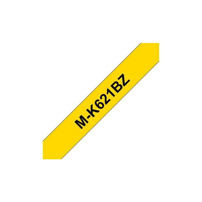 Brother 9mm black on yellow plastic tape, non-laminated, 8m 1