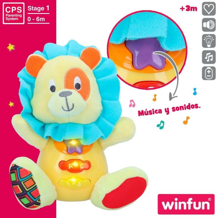Peluche con Sonido Winfun León 15 x 15 x 9 cm (6 Unidades) 4 Peluche con Sonido Winfun León 15 x 15 x 9 cm (6 Unidades) 4