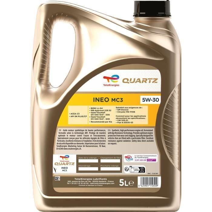 Total Aceite Motor Cuarzo Ineo MC3 5W-30 1L 1 Total Aceite Motor Cuarzo Ineo MC3 5W-30 1L 1