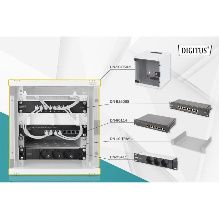 DIGITUS Netzwerk-Set 254 mm (10") - 6HE. 312x300 mm (BxT) 0 DIGITUS Netzwerk-Set 254 mm (10") - 6HE. 312x300 mm (BxT) 0