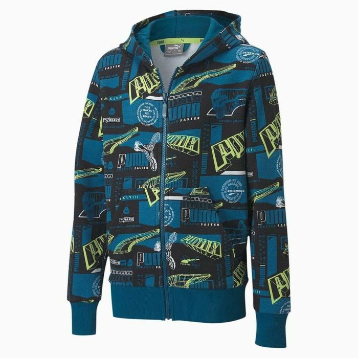 Sudadera con Capucha Niño Puma FULL-ZIP 583197 Azul 0 Sudadera con Capucha Niño Puma FULL-ZIP 583197 Azul 0