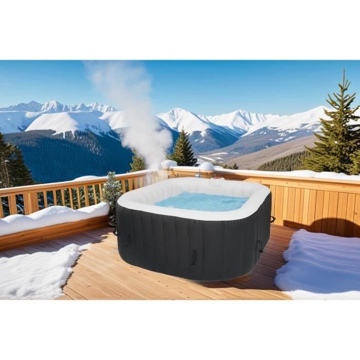 KIT SPA TODO INCLUIDO y accesorios: Spa hinchable cuadrado de 4 plazas con 2 reposacabezas, filtro, red, cepillo, colchoneta, funda 1 KIT SPA TODO INCLUIDO y accesorios: Spa hinchable cuadrado de 4 plazas con 2 reposacabezas, filtro, red, cepillo, colchoneta, funda 1