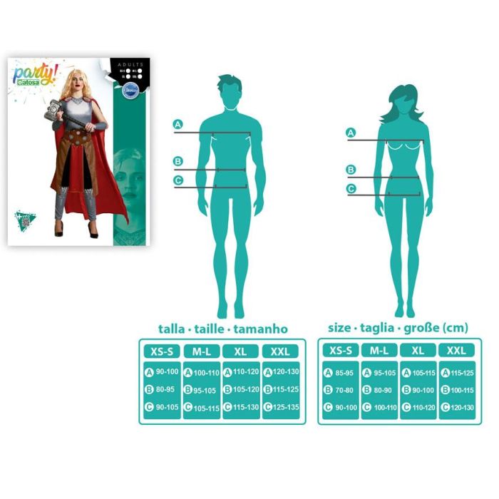 Disfraz Héroe Cómic Rojo con Capa Mujer Adulto Talla XS-S