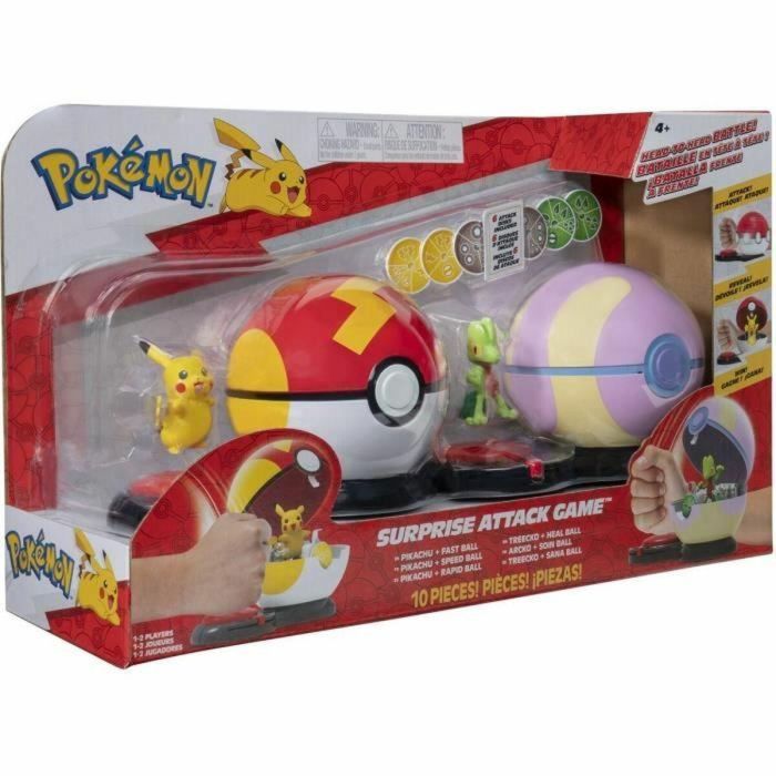 2 Poké Balls con sus Pokémon y 6 discos de ataque - BANDAI - Pokémon - Poké Ball ataque sorpresa Pikachu vs Arcko - Juego 2