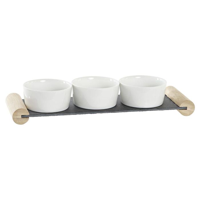 Tabla Aperitivo DKD Home Decor Negro Blanco 10 x 5.8 x 33 cm Set de 4