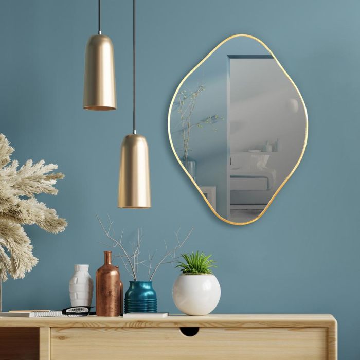 Home Deco Factory Espejo Dorado 44x60 cm 1 Home Deco Factory Espejo Dorado 44x60 cm 1