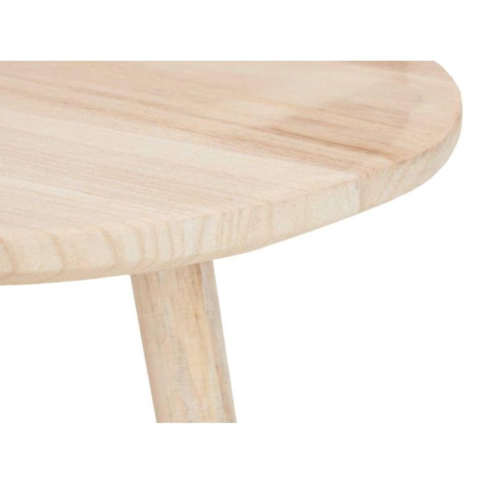 Mesa de Centro Ovalada Natural Giftdecor 68x50x48 cm - Madera Blanca 3