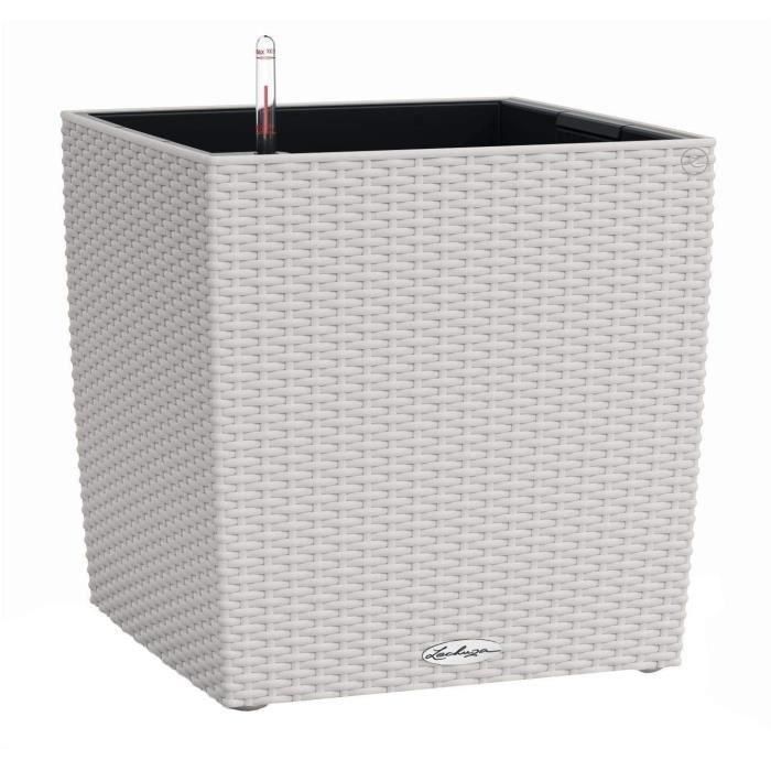 Maceta LECHUZA Cube Cottage 50 - juego completo, gris claro Maceta LECHUZA Cube Cottage 50 - juego completo, gris claro