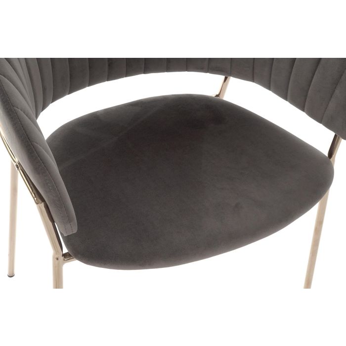 Silla Chic DKD Home Decor Gris Oscuro Dorado 53 x 73 x 58 cm (2 Unidades) 1 Silla Chic DKD Home Decor Gris Oscuro Dorado 53 x 73 x 58 cm (2 Unidades) 1
