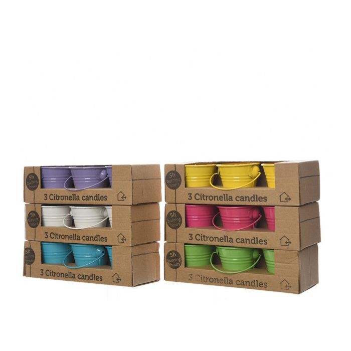 Decoris Set de 3 Velas de Citronela 45g Ø5x6.5cm Colores Surtidos 0 Decoris Set de 3 Velas de Citronela 45g Ø5x6.5cm Colores Surtidos 0
