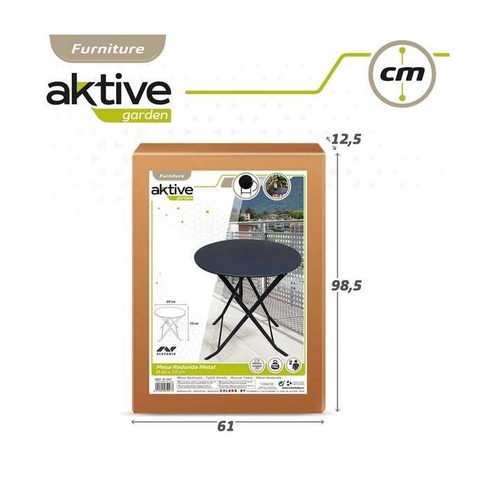 Mesa Plegable Aktive 60 x 70 x 60 cm Acero 6
