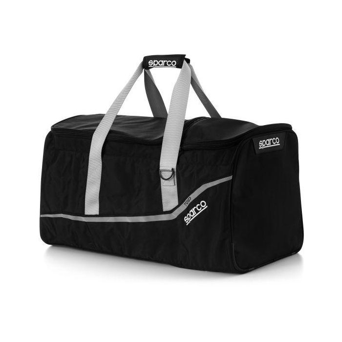 Sparco S016439NRSI Bolsa de Viaje Kit para Carreras Mediana 89L Doble Compartimento Cierre Acolchado Reforzada Negro-Silver Sparco S016439NRSI Bolsa de Viaje Kit para Carreras Mediana 89L Doble Compartimento Cierre Acolchado Reforzada Negro-Silver