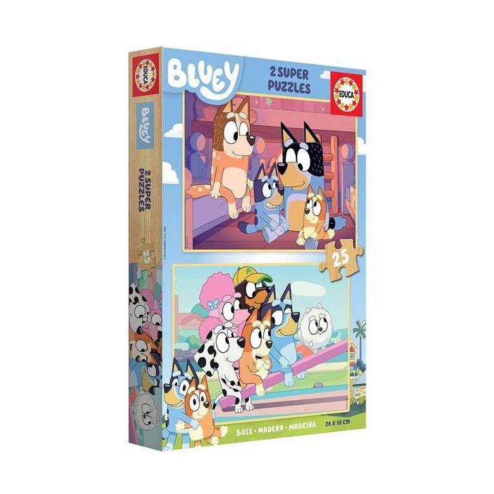 Puzzle de madera 2x25 piezas bluey 2 Puzzle de madera 2x25 piezas bluey 2