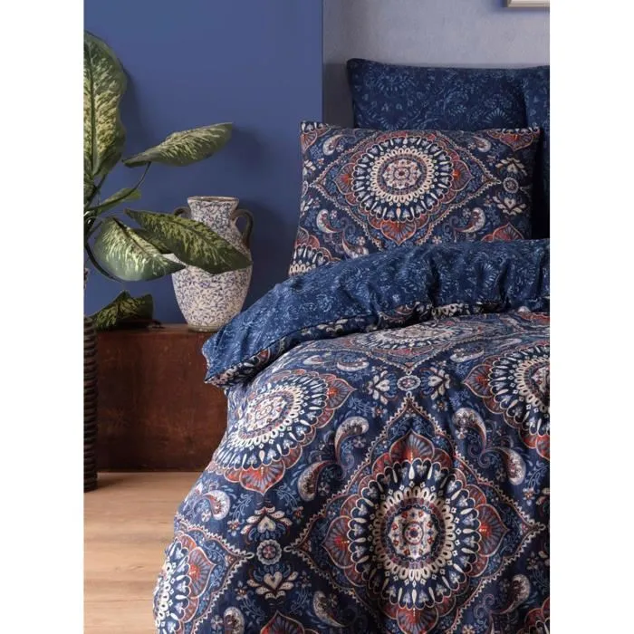 Juego de cama 1 funda nórdica 220x240 cm + 2 fundas de almohada 60x60 cm Azul ASI8683743944620 1