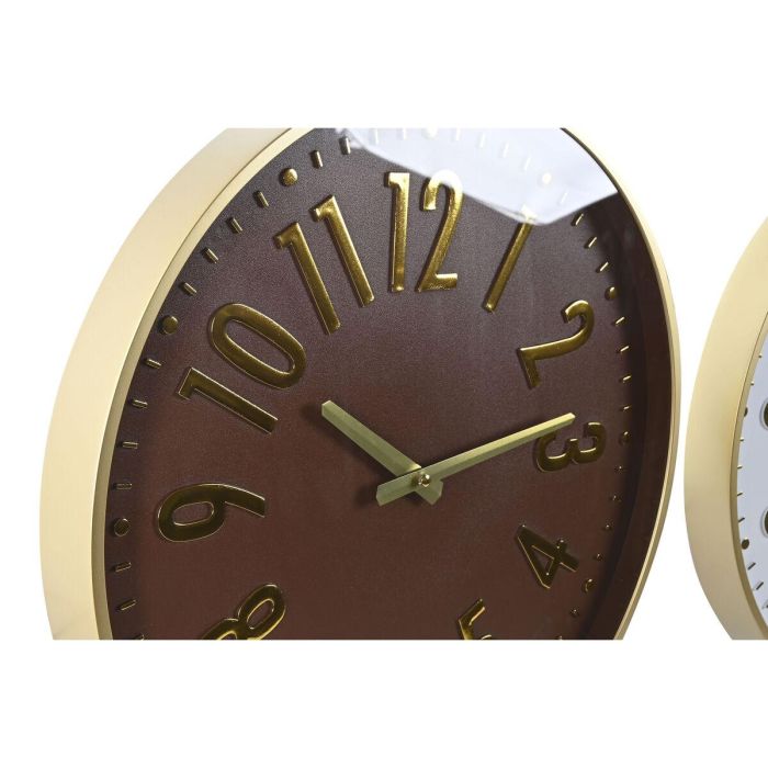 Reloj Pared Glam DKD Home Decor Blanco Marron 4 x 45 x 45 cm (2 Unidades) 3 Reloj Pared Glam DKD Home Decor Blanco Marron 4 x 45 x 45 cm (2 Unidades) 3