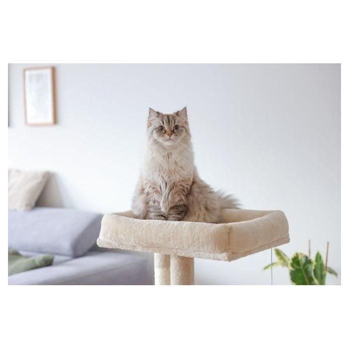 Rascador para gatos 100 cm - ALESSIA - KERBL - Suave - Nicho de dos pisos 4 Rascador para gatos 100 cm - ALESSIA - KERBL - Suave - Nicho de dos pisos 4