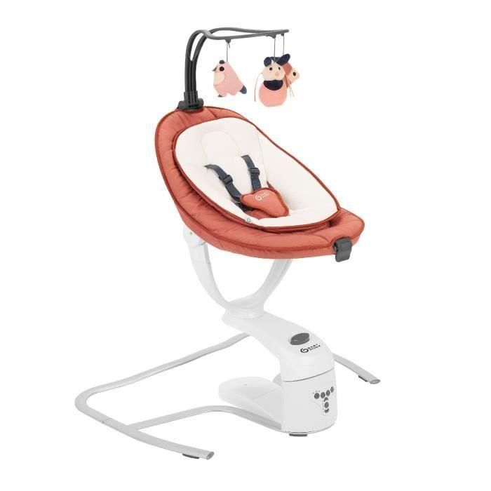 Babymoov Swoon Motion Columpio eléctrico para bebés, asiento de 360 °, terracota