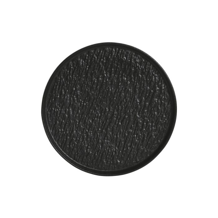 DKD Home Decor Plato Horeca Negro de Porcelana 24.5 cm x 2.3 cm para Microondas y Lavavajillas (4 Unidades)