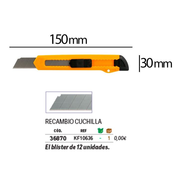 Cuter Q-Connect Plastico Ancho Cuchilla 18 mm Xd-11 Blister 1 Unidad 1