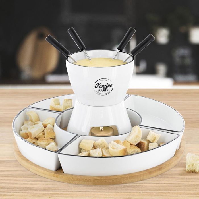 Cook Concept Fondue Bistrot para 4 personas con 4 pinchos, 4 bols y bandeja de bambú 3 Cook Concept Fondue Bistrot para 4 personas con 4 pinchos, 4 bols y bandeja de bambú 3