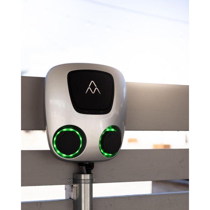Charge Amps Aura Estación de Carga Doble para 2 Coches Eléctricos 2x22kW 32A Tipo 2 Trifásico WiFi LAN OCPP con RCD-B 1