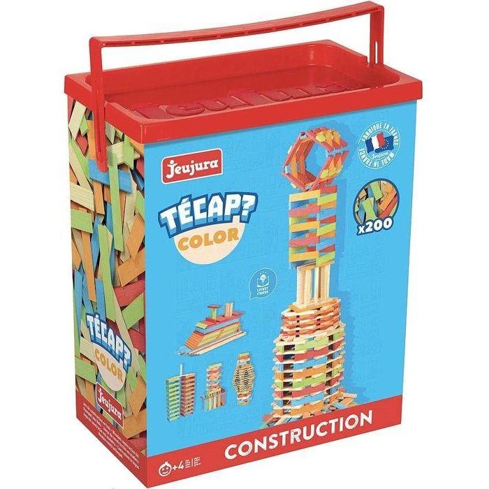 Jeujura Técap? Color Juego de Construcción y Equilibrio 200 Piezas de Madera Natural y Teñida 1 Jeujura Técap? Color Juego de Construcción y Equilibrio 200 Piezas de Madera Natural y Teñida 1