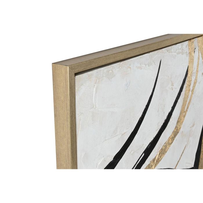 Cuadro Home ESPRIT Blanco Dorado Abstracto Moderno 131 x 4 x 131 cm 3