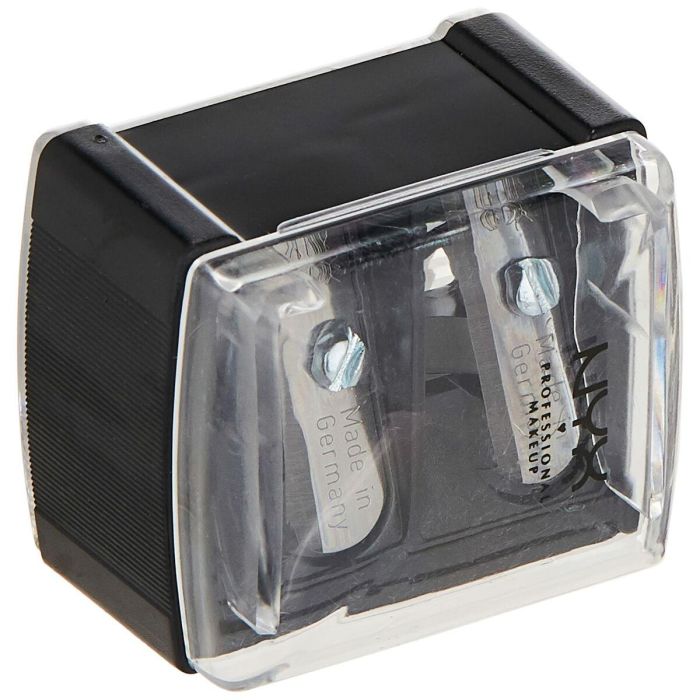 NYX Professional Makeup Sacapuntas SHARPENER 2 en 1 para Lápices de Ojos, Cejas y Pestañas, Jumbo y Normales, Acero, 1 unidad 1 NYX Professional Makeup Sacapuntas SHARPENER 2 en 1 para Lápices de Ojos, Cejas y Pestañas, Jumbo y Normales, Acero, 1 unidad 1