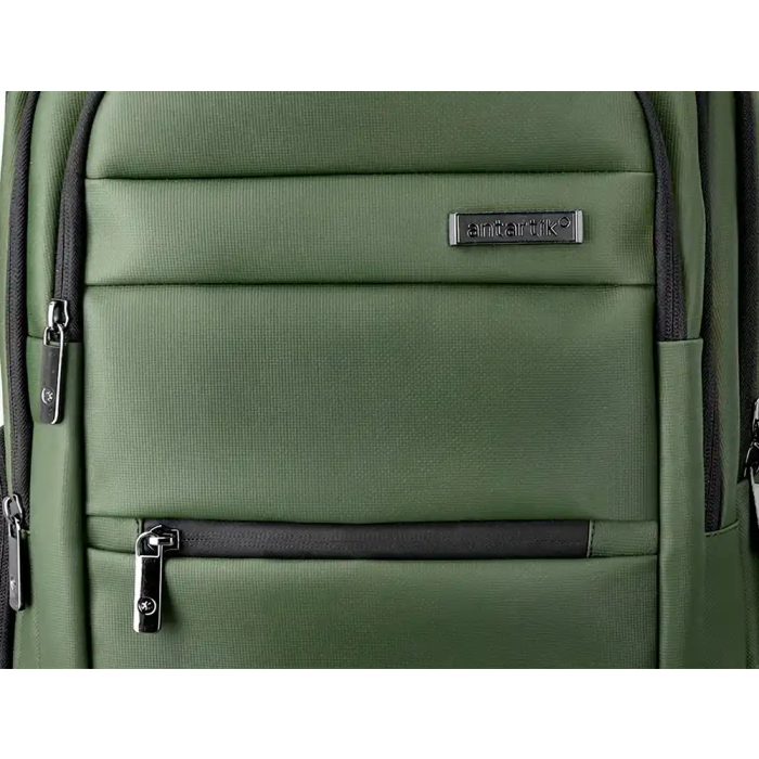 Antartik Mochila Volt Verde Militar, 5 Compartimentos, 23L, 450x180x330 mm, Interior Naranja, Repelente al Agua 9