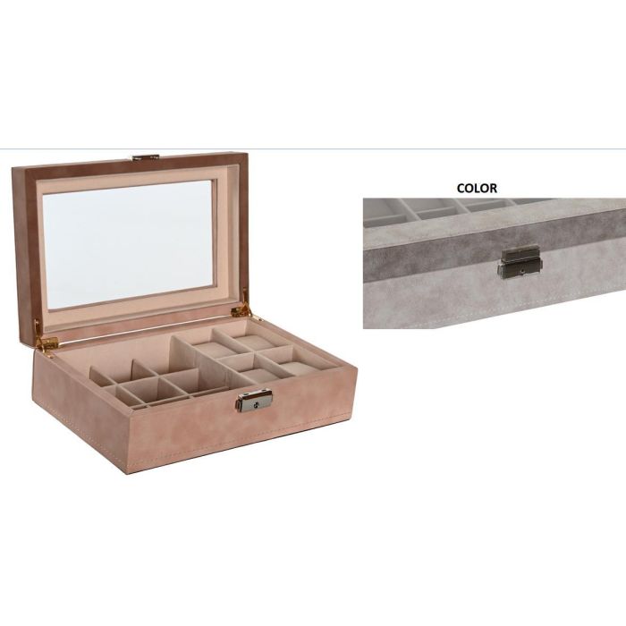 Joyero Tradicional DKD Home Decor Gris Marron 16.5 x 8 x 25.00. cm Joyero Tradicional DKD Home Decor Gris Marron 16.5 x 8 x 25.00. cm