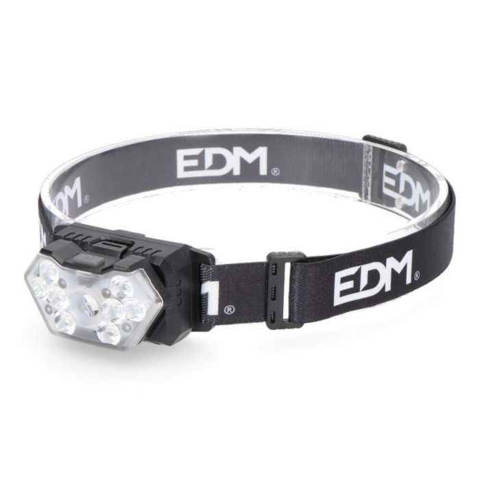 Edm Linterna de cabeza inclinable 60° LED 5W y SMD 8x1W, 3 modos de luz, IP30